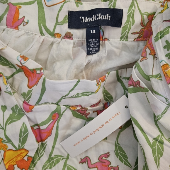 NWOT ModCloth | A-Line Vintage-Inspired Print Skirt Knee-Length Skirt | Size 14 - Picture 9 of 16